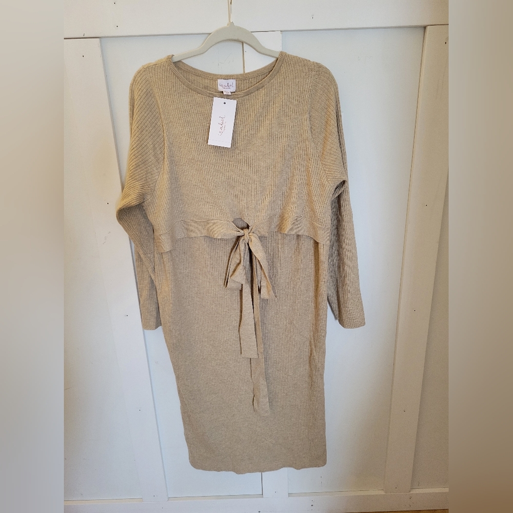 Isabel Maternity Breastfeeding XXL taupe dress